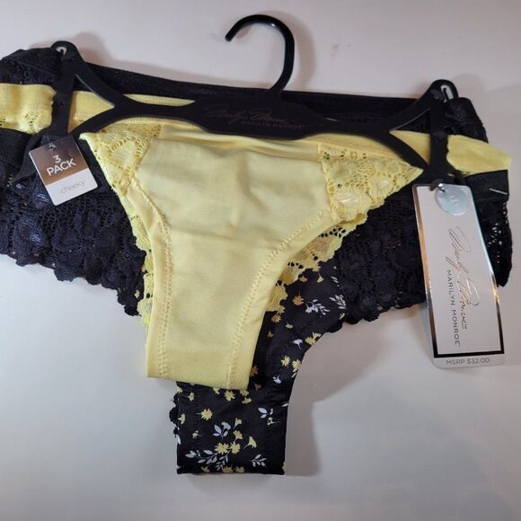 BRAND NEW MARILYN MONROE INTIMATES  LACE DESIGN WOMEN"S 3-PACKS PANTIE SETS - Picture 4 of 13